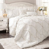 Queen Comforter + 2 Shams White Erion 3 Piece Comforter Set SC207