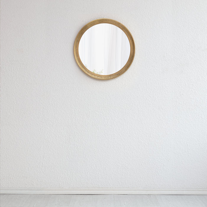 23" x 23" Gold Ermila Round Metal Wall Mirror
