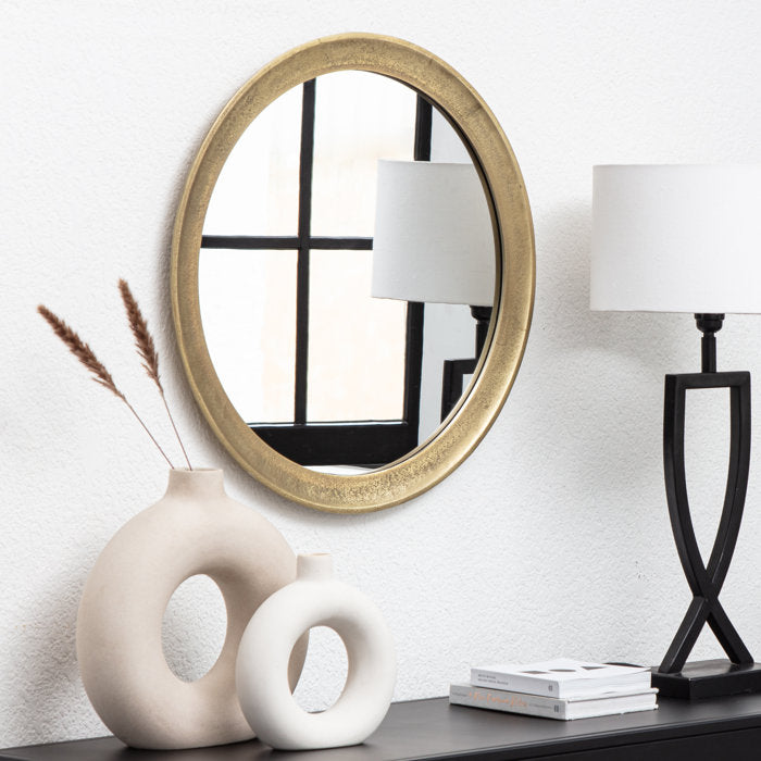 23" x 23" Gold Ermila Round Metal Wall Mirror