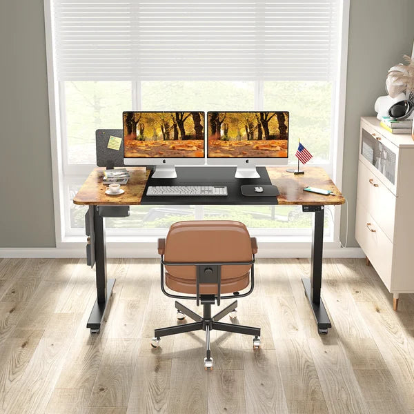 Black/Vintage Erminda Height Adjustable Desk