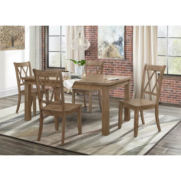 Eshell Solid Wood Cross Back Side Chair (Set of 2)