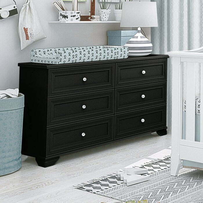 Black Essex 54'' Wide 6 - Drawer Double Dresser