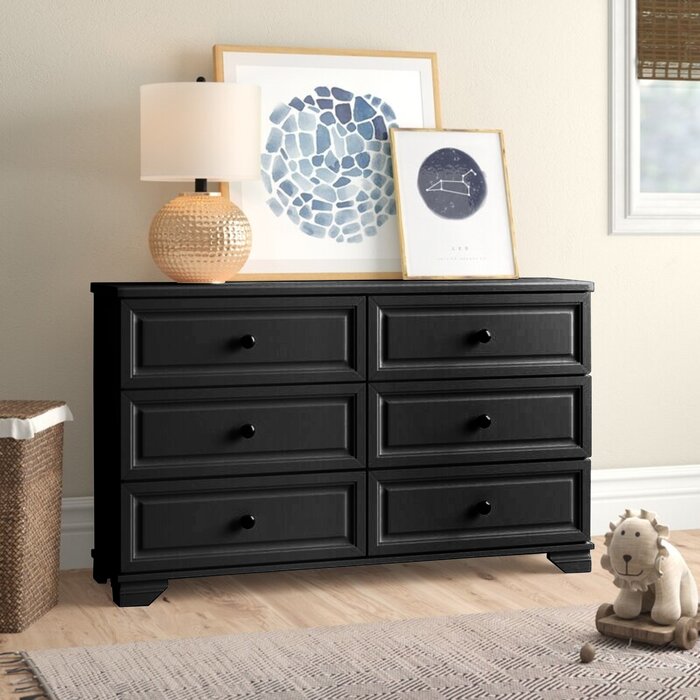 Black Essex 54'' Wide 6 - Drawer Double Dresser