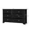 Black Essex 54'' Wide 6 - Drawer Double Dresser