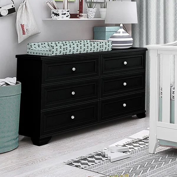 Black Essex 54'' Wide 6 - Drawer Double Dresser