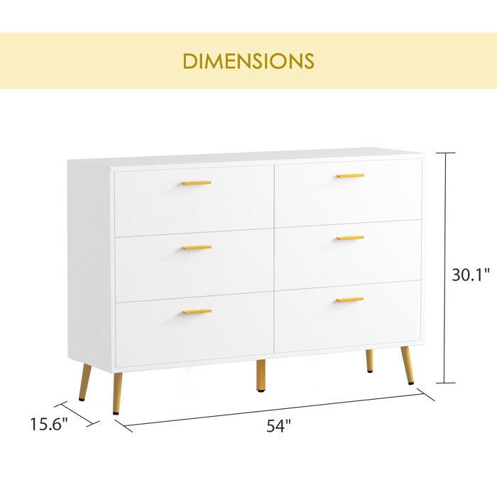 White Esterly 6 - Drawer Dresser