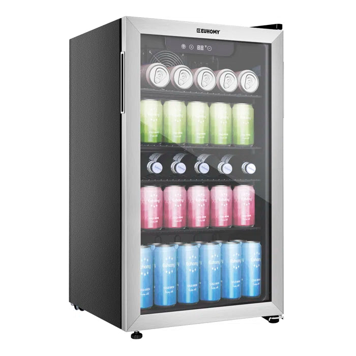 110 Cans (12 oz.) Freestanding Beverage Refrigerator with Wine Storage