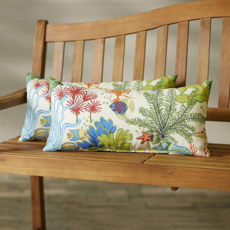 12" x 24" Evadne Outdoor Rectangular Pillow Cover & Insert (Set of 2)