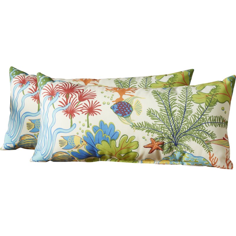 12" x 24" Evadne Outdoor Rectangular Pillow Cover & Insert (Set of 2)