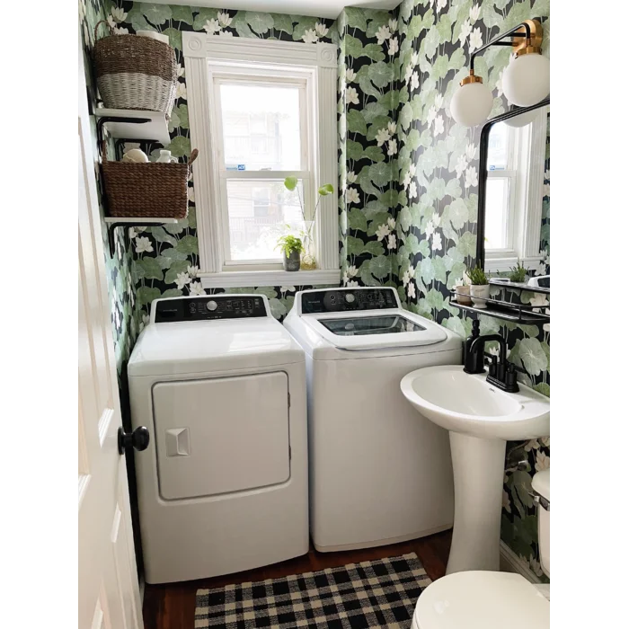 Black Everlean Accent Mirror with Shelves