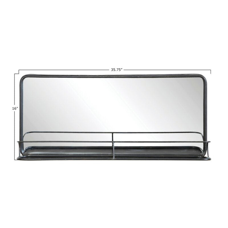 Black Everlean with Shelves Accent Mirror