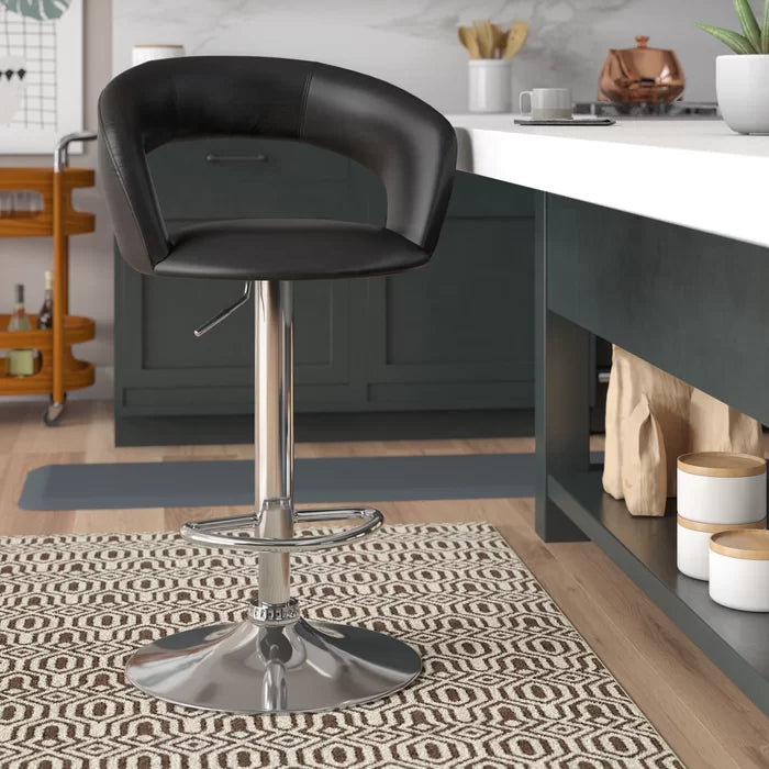 Black Evins Swivel Adjustable Height Bar Stool