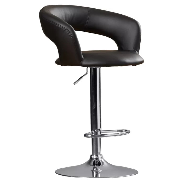 Black Evins Swivel Adjustable Height Bar Stool