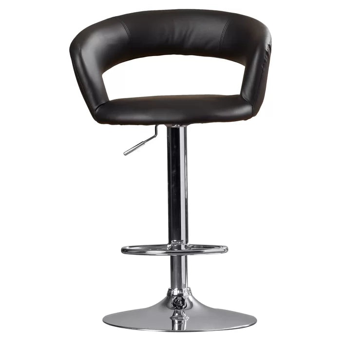 Black Evins Swivel Adjustable Height Bar Stool
