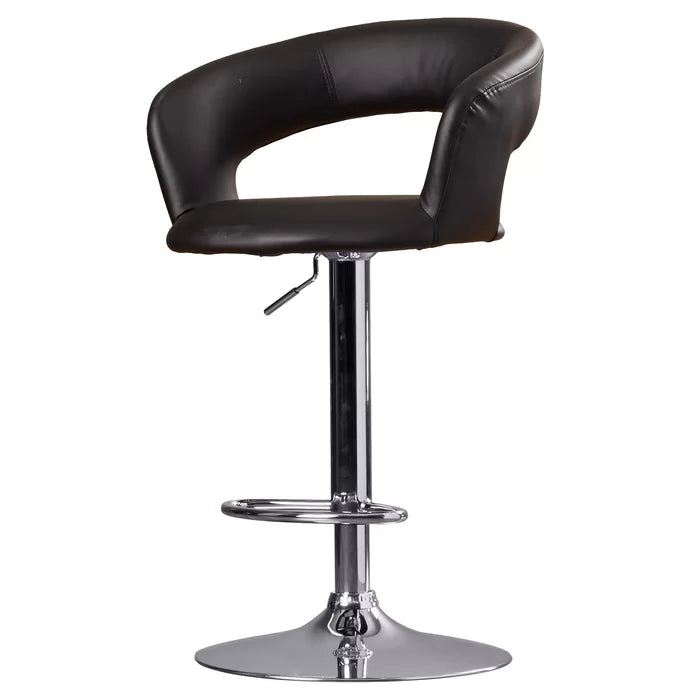 Black Evins Swivel Adjustable Height Bar Stool