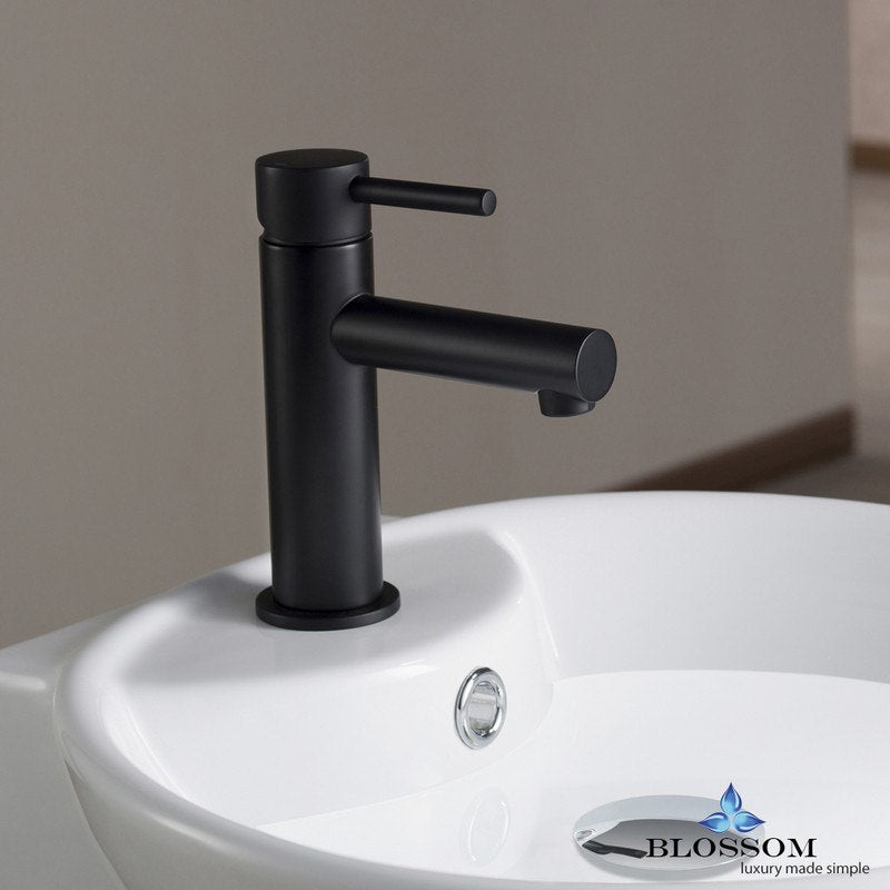 Blossom Single hole bathroom faucet finish matte Black. # 9007