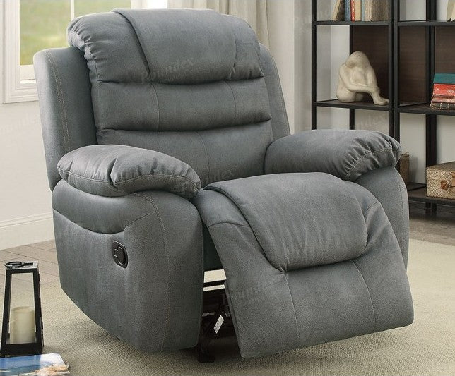 grey breathable leatherette standard motion reclining recliner chair Dr186