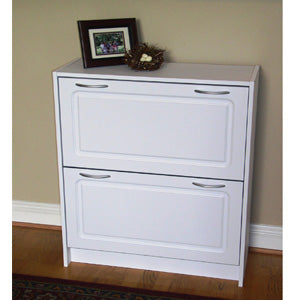 4D Concepts Deluxe Double Shoe Cabinet in White *AS-IS* EJ450