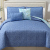 King Blue/Aqua Fareham 5 Piece Reversible Quilt Set SC193