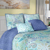 King Blue/Aqua Fareham 5 Piece Reversible Quilt Set SC193