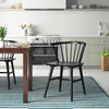 Farleigh Hungerford Solid Wood Windsor Back Side Chair in Black (Set of 2)