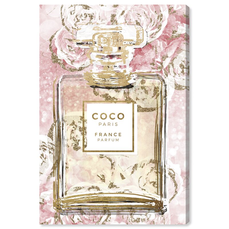 15" H x 10" W x 1.5" D Fashion And Glam Floral French Perfume Perfumes - Painting on Canvas