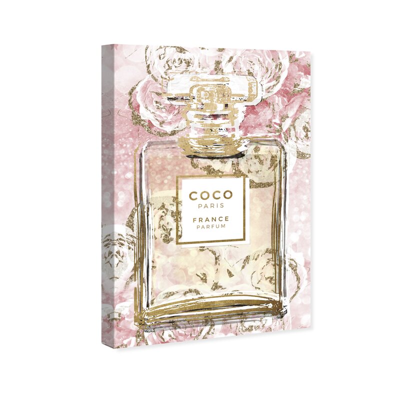 15" H x 10" W x 1.5" D Fashion And Glam Floral French Perfume Perfumes - Painting on Canvas