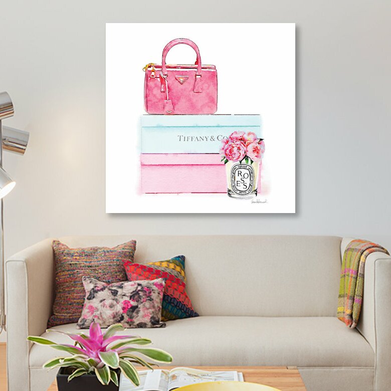 Fashion Shoe Boxes And Peonies by Amanda Greenwood - Gallery-Wrapped Canvas Giclée on Canvas, 18'' x 18''