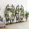 Black Fatos Rectangular  Multi-Tiered Plant Stand pc390