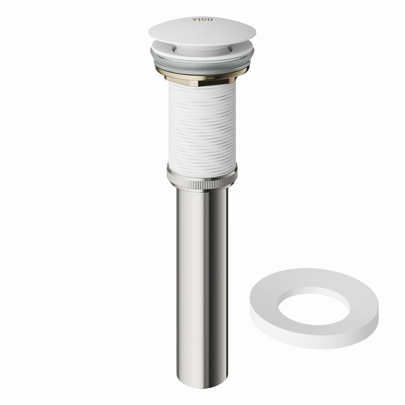 Faucet Vessel Vanity Pop-Up Bathroom Sink Drain, Matte White #HA84