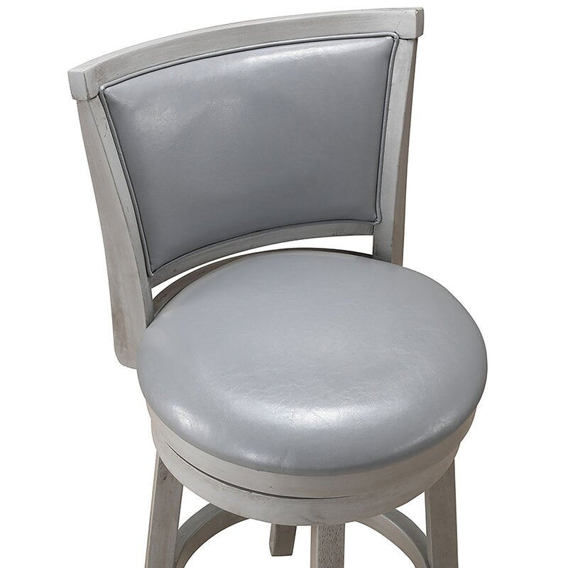 Danette Wood/Faux Leather 26" Swivel Bar Stool (Set of 2) 7184