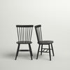Black Fayann Solid Wood Slat Back Side Chair (Set of 2)