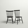 Black Fayann Solid Wood Slat Back Side Chair (Set of 2)