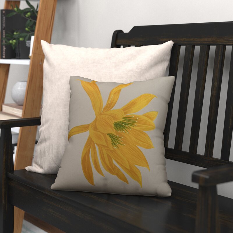 18" x 18" Yellow Felice Square Pillow Cover & Insert