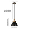 Blackened Bronze/Warm Brass Fellows 1 - Light Single Dome Pendant