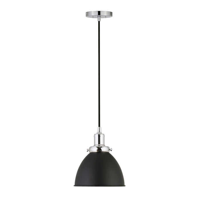 Blackened Bronze/Warm Brass Fellows 1 - Light Single Dome Pendant