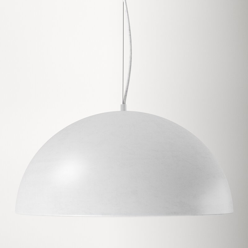 Glossy White Felten 1 - Light Single Dome LED Pendant