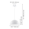 Glossy White Felten 1 - Light Single Dome LED Pendant
