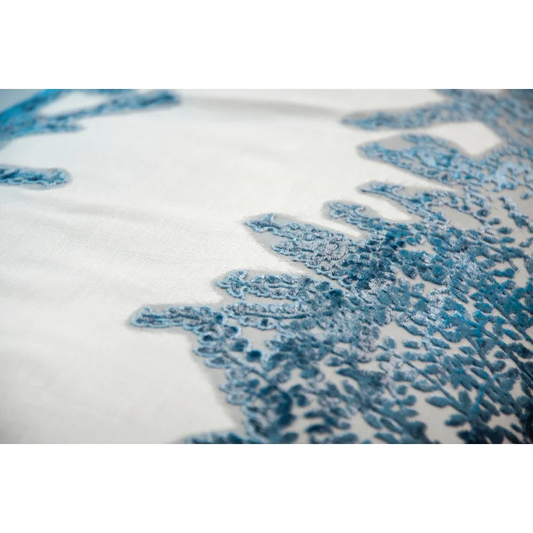16'' x 36" Azul Ferns Rectangular Linen Pillow Cover & Insert