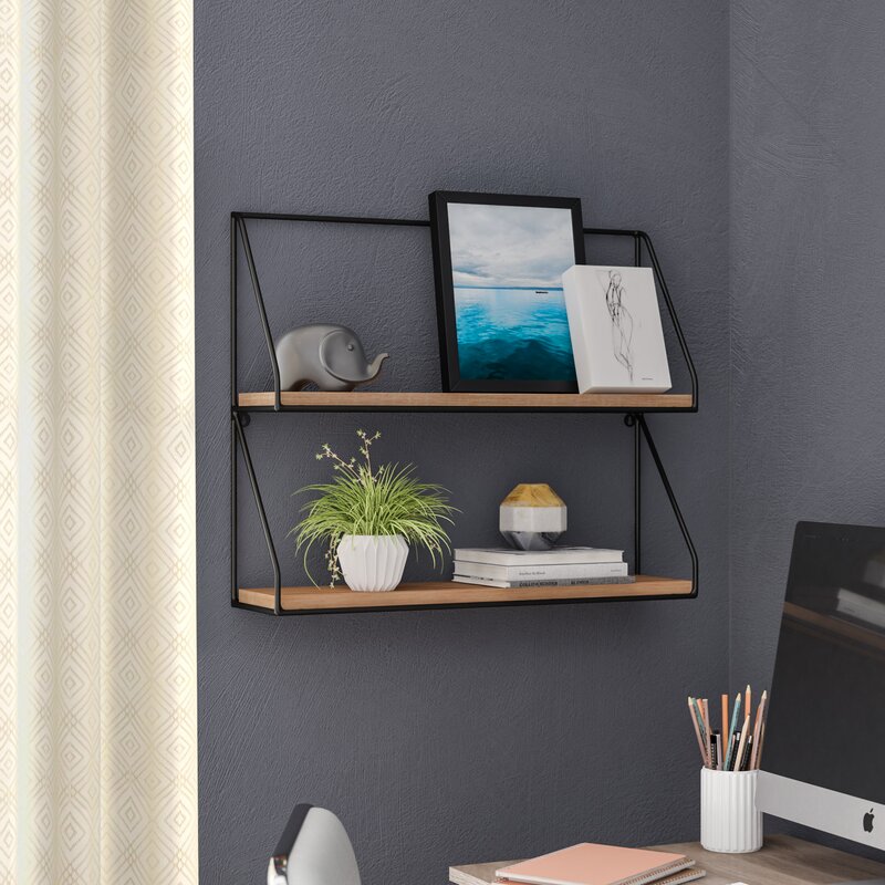 Black Fiecke 2 Piece Tiered Shelf KB720