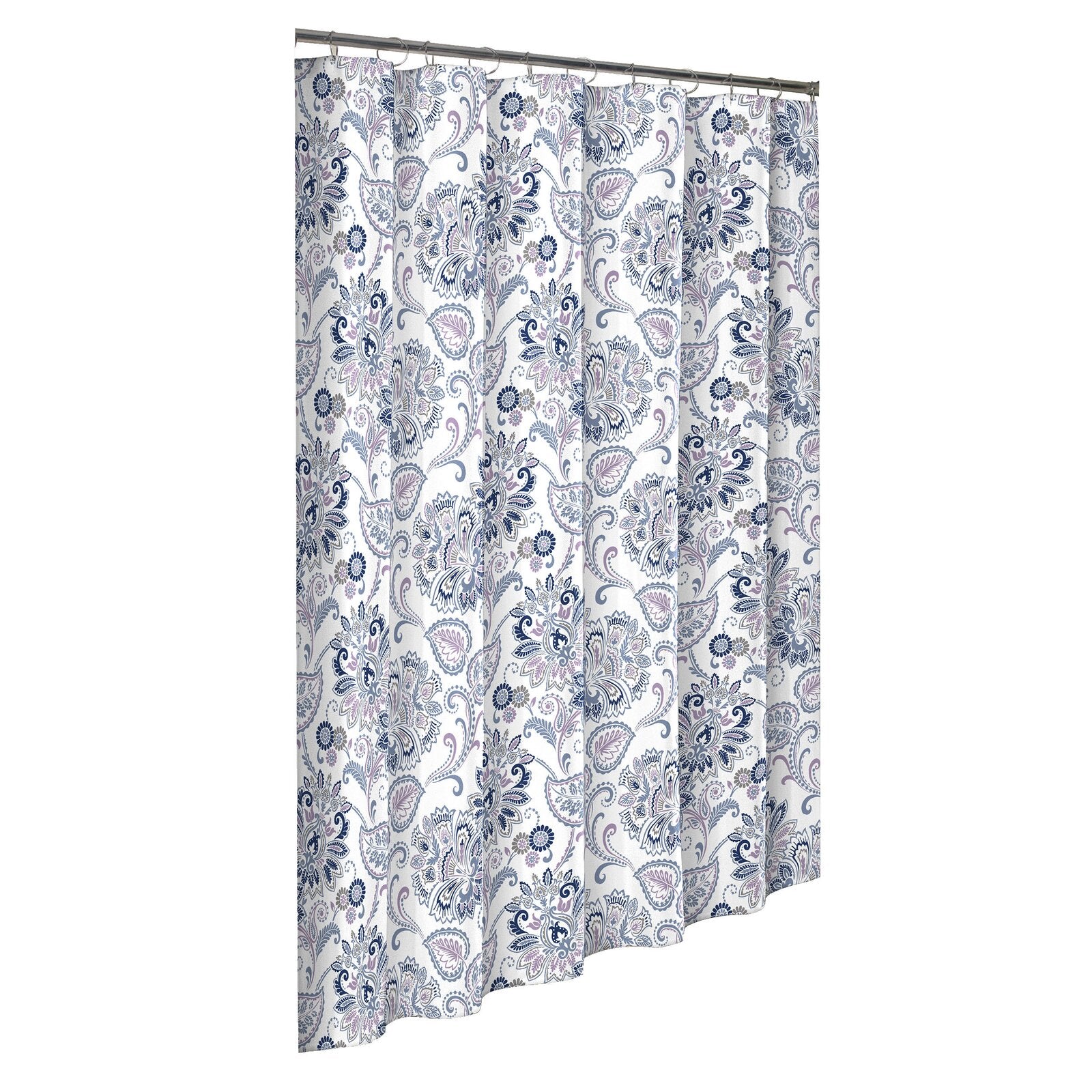 Blue Fieldon Cotton Floral Single Shower Curtain RA169
