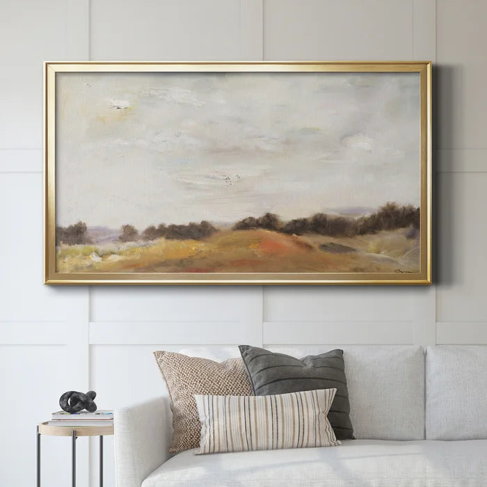 14.5" H x 26.5" W x 1.5" D Fields Of Gold - Picture Frame Print on Canvas