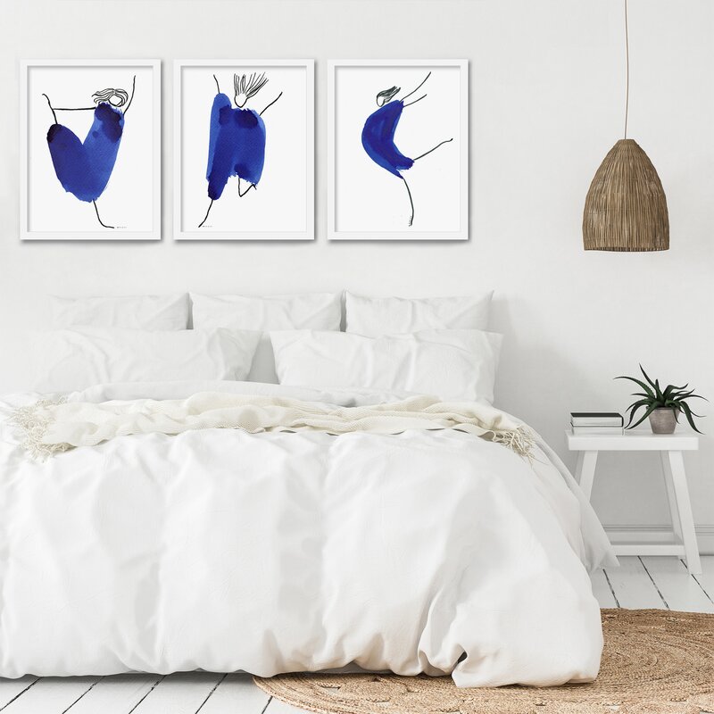 10" H x 24" W x 1.75" D Figures In Blue - 3 Piece Print VB317