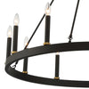 Black/Brass Finchley 12 - Light Candle Style Wagon Wheel Chandelier