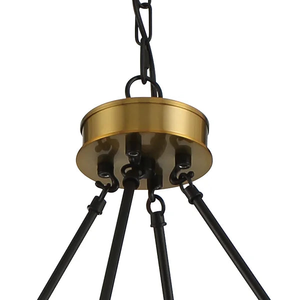 Black/Brass Finchley 12 - Light Candle Style Wagon Wheel Chandelier