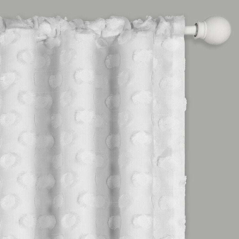 52" W x 24" L White Finney Window Cafe Curtain (Set of 2) B42-HS193