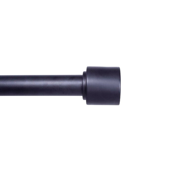 66" - 120" Black Fitts Adjustable 1" Single Curtain Rod