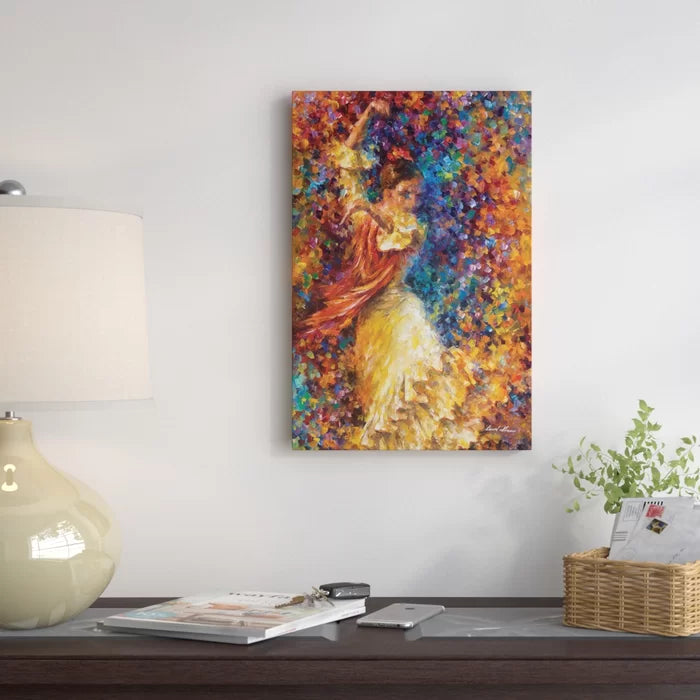 26" H x 18" W x 1.5" D Flamenco And Fire by Leonid Afremov - Gallery-Wrapped Canvas Giclée on Canvas