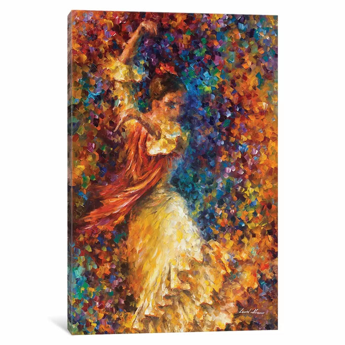 26" H x 18" W x 1.5" D Flamenco And Fire by Leonid Afremov - Gallery-Wrapped Canvas Giclée on Canvas