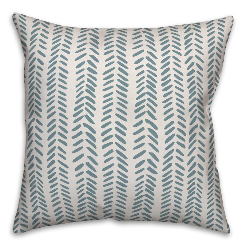 18" x 18" Green Flávio Modern Herringbone Throw Pillow CYS204